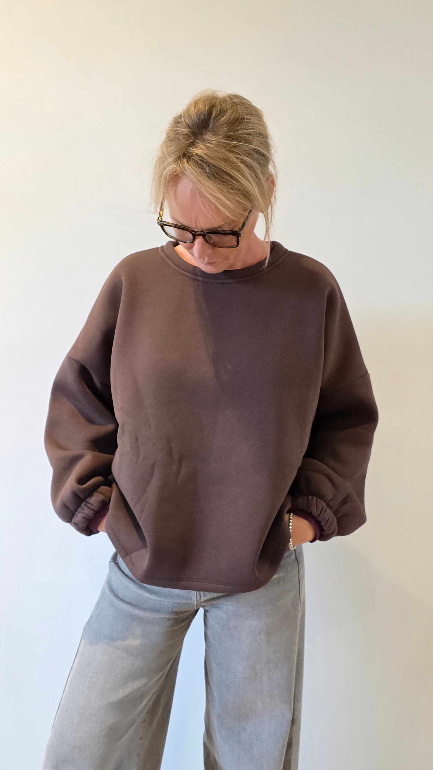 Copine sweater oversized chocolate