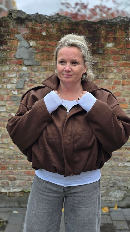 Cleo bomber jack oversized chocolate