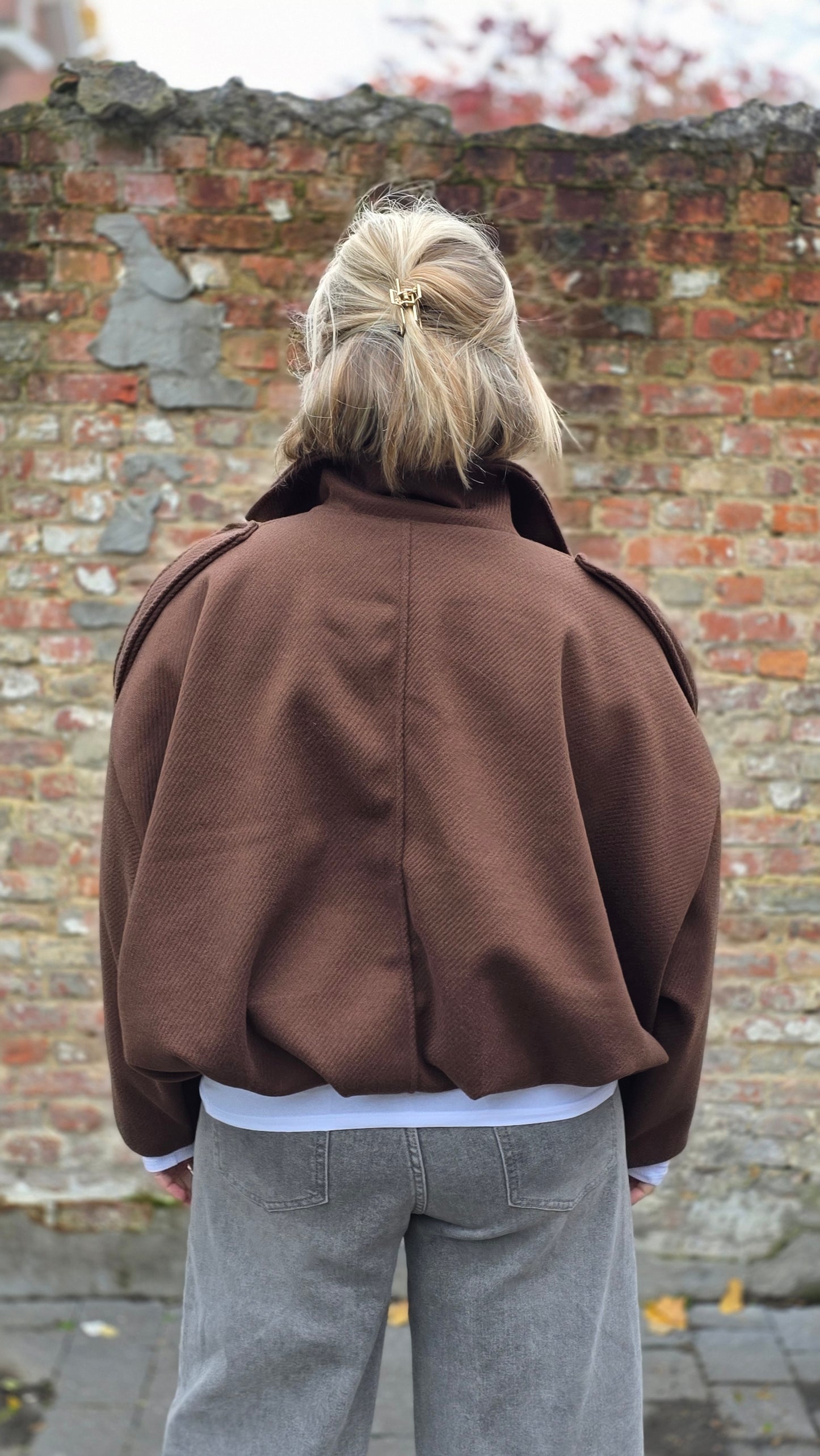 Cleo bomber jack oversized chocolate