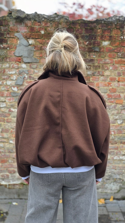 Cleo bomber jack oversized chocolate