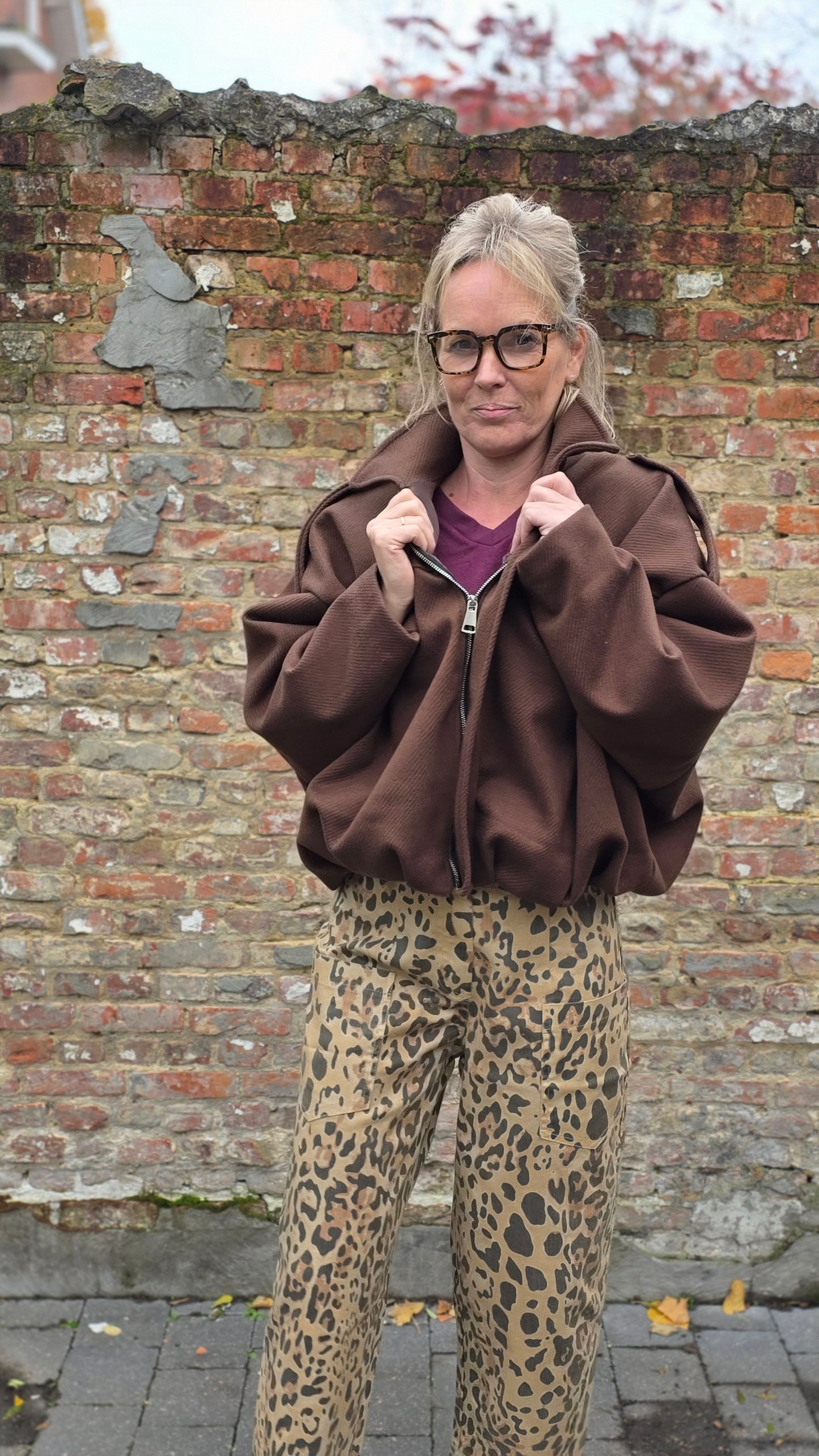 Cleo bomber jack oversized chocolate