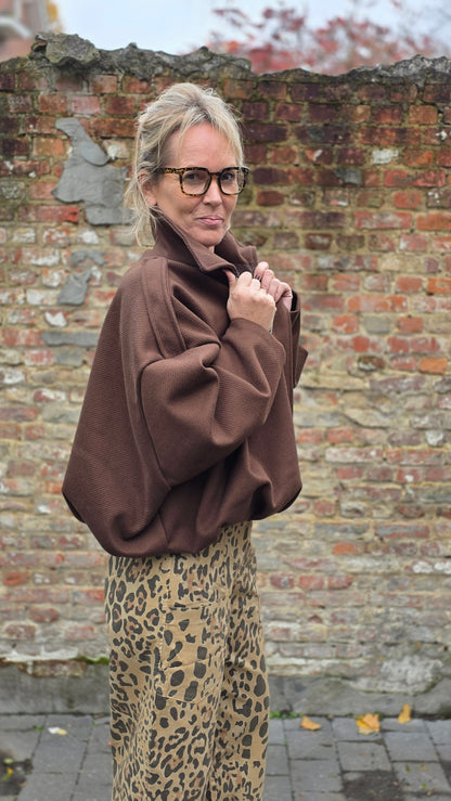 Cleo bomber jack oversized chocolate