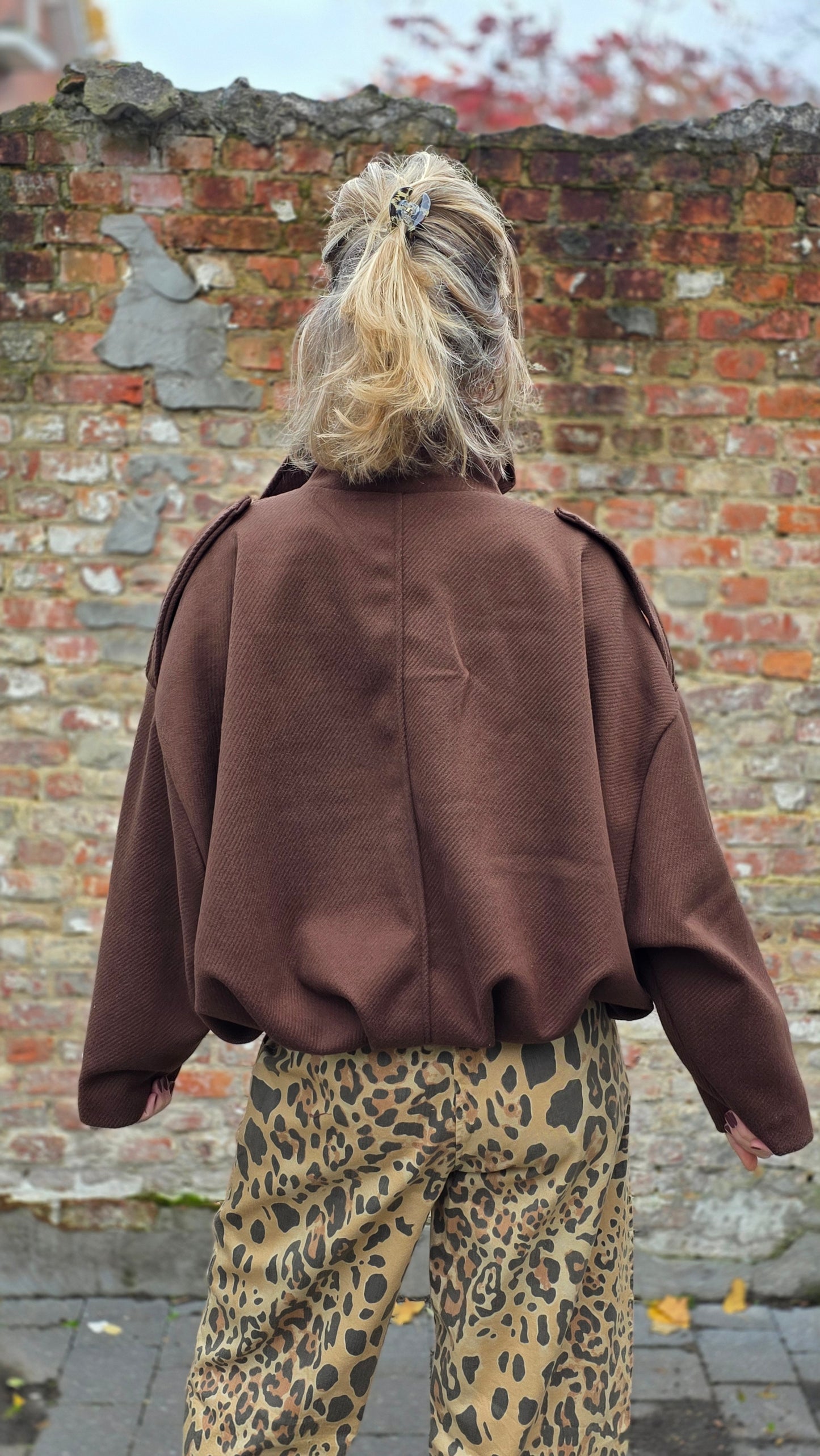 Cleo bomber jack oversized chocolate