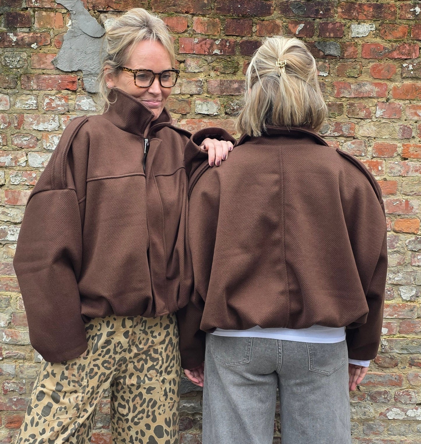 Cleo bomber jack oversized chocolate