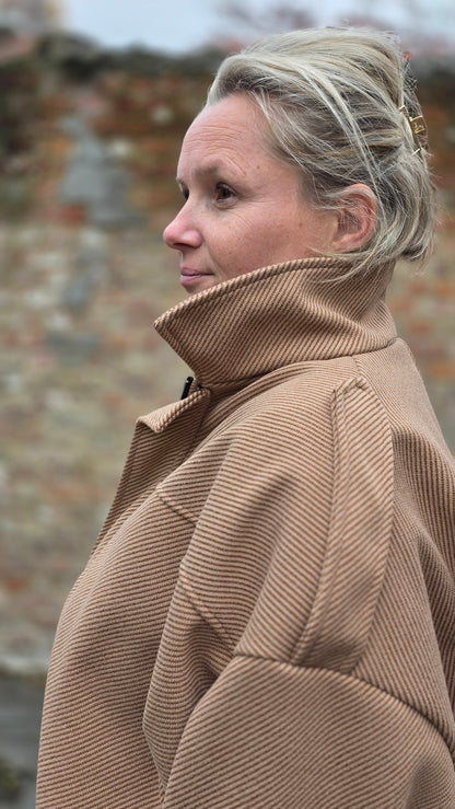 Cleo bomber jack oversized camel