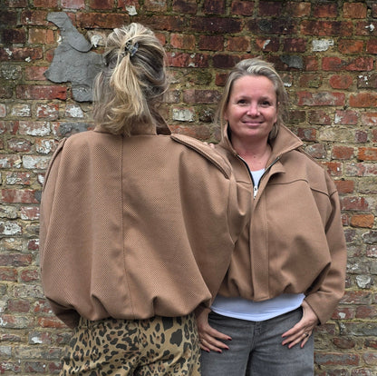Cleo bomber jack oversized camel
