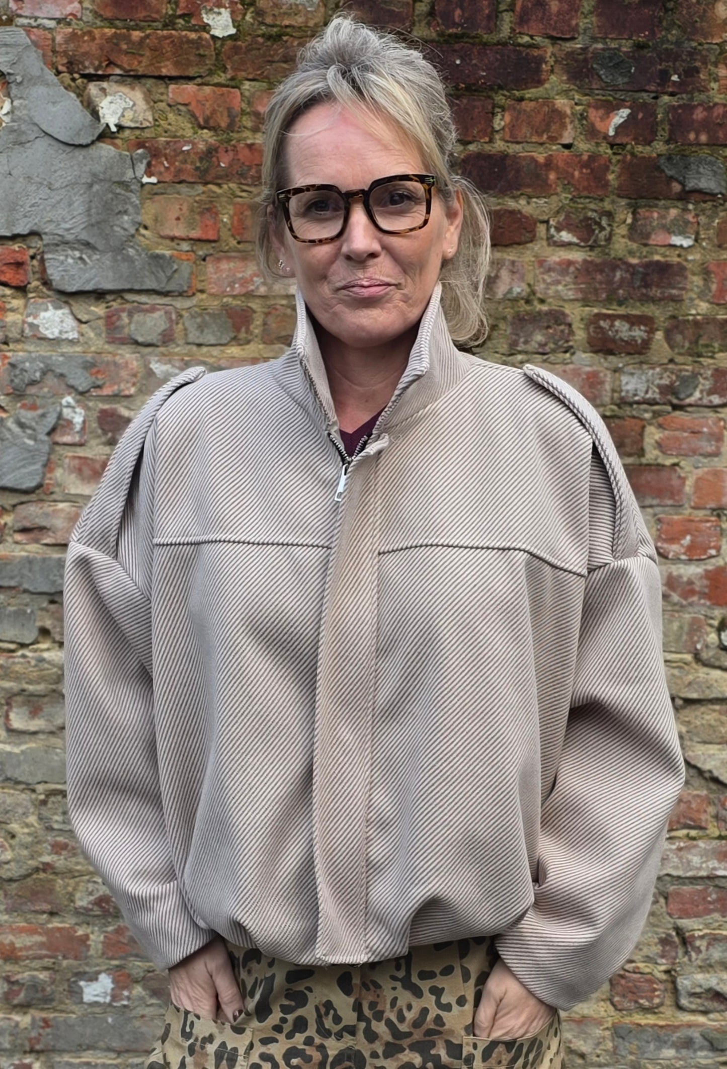 Cleo bomber jack oversized beige