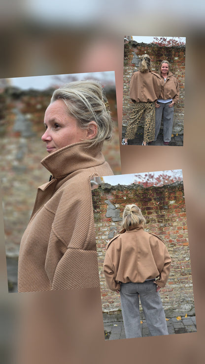 Cleo bomber jack oversized camel