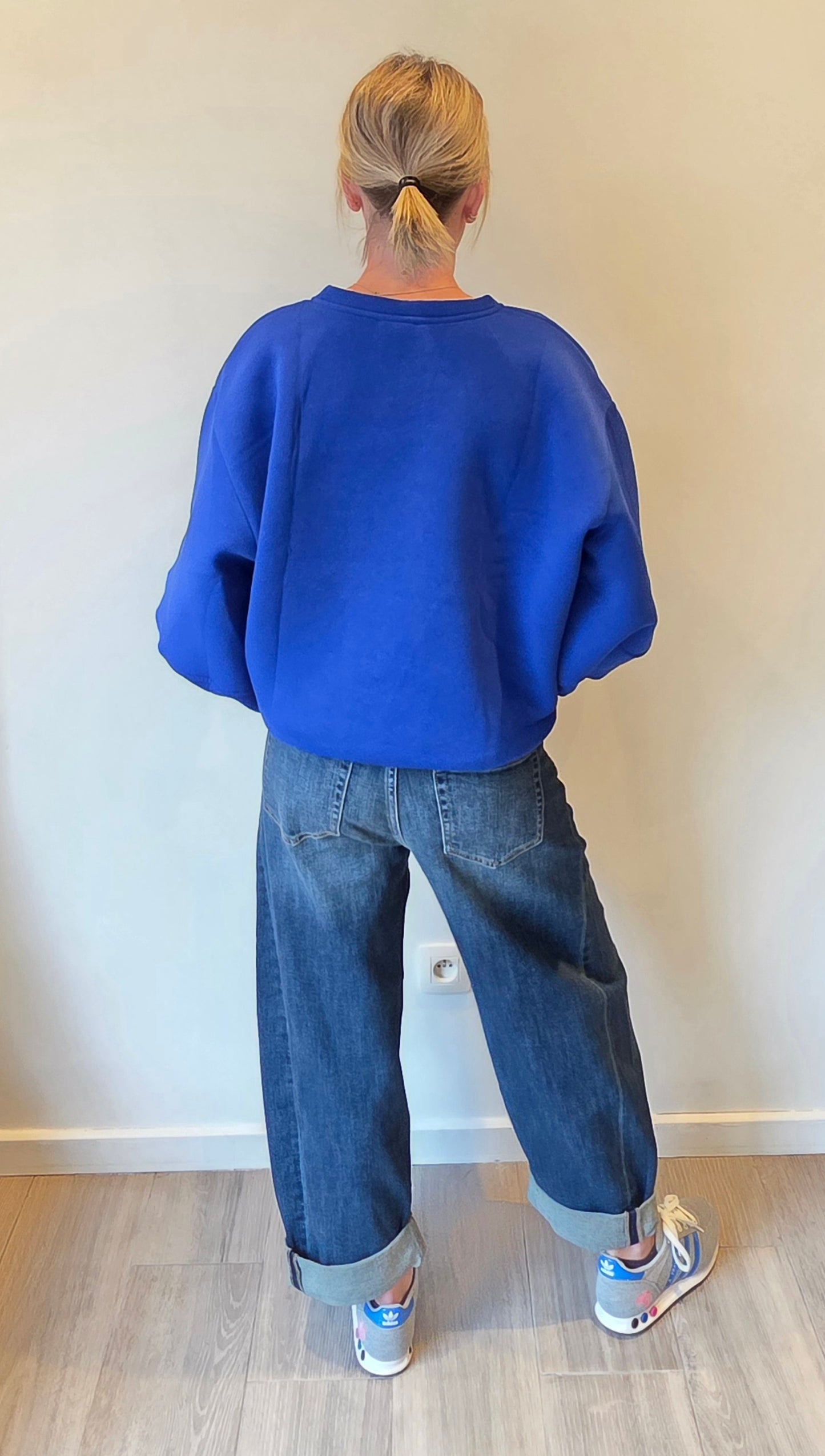 Dori sweater balloon sleeve royal blue