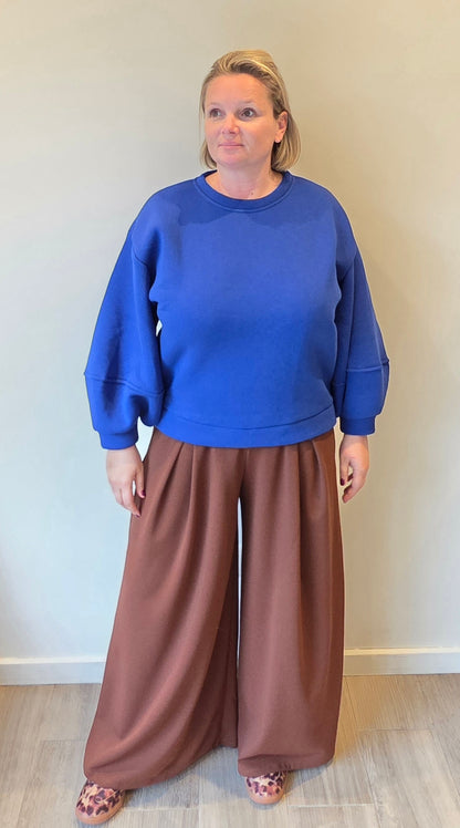 Dori sweater balloon sleeve royal blue