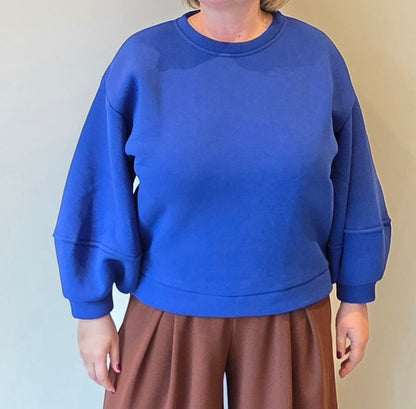 Dori sweater balloon sleeve royal blue