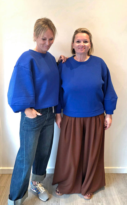Dori sweater balloon sleeve royal blue
