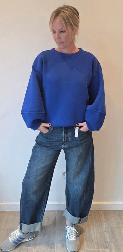 Dori sweater balloon sleeve royal blue