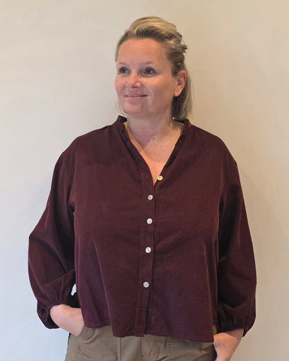 Cooper blouse velour bordeaux