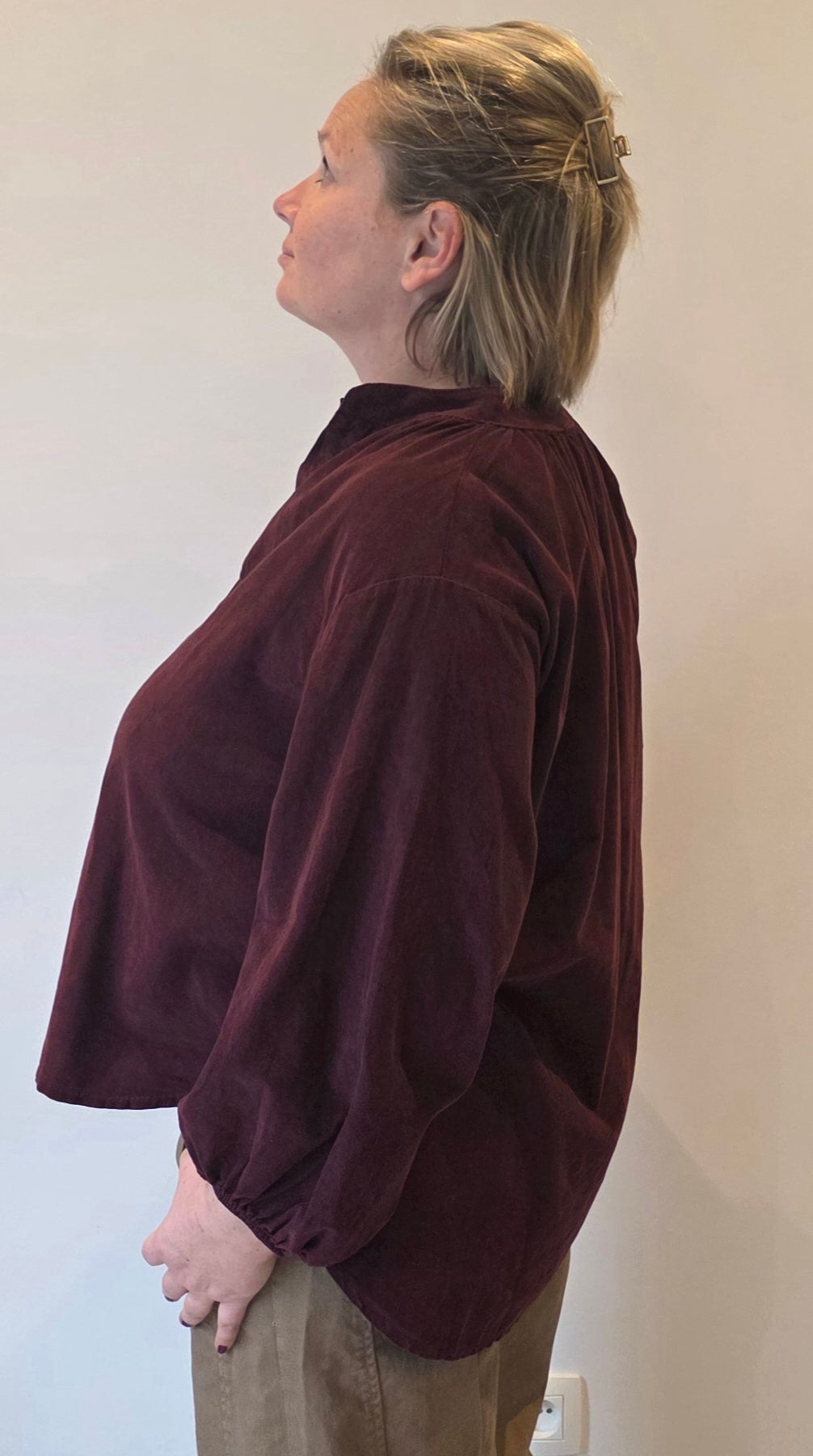 Cooper blouse velour bordeaux