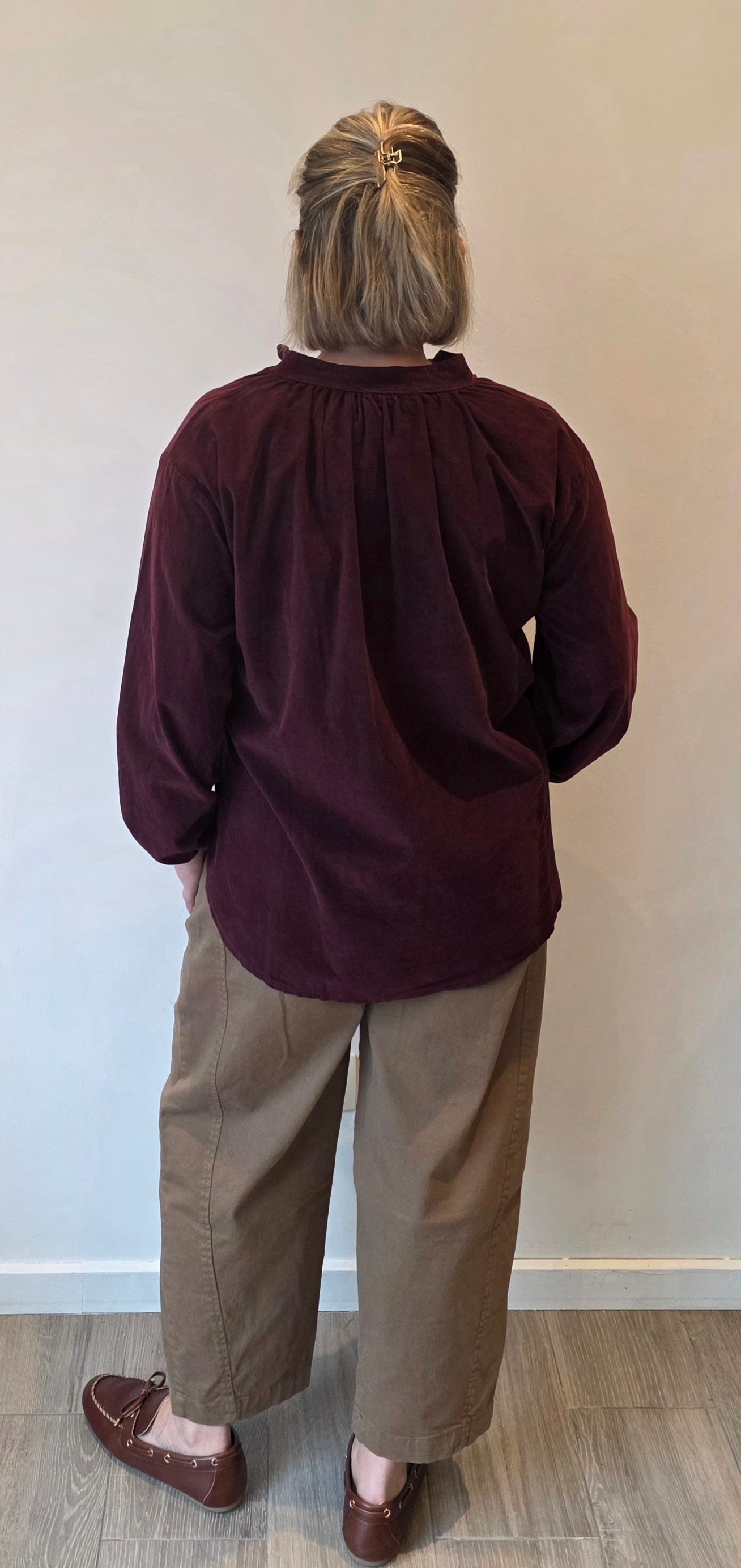 Cooper blouse velour bordeaux