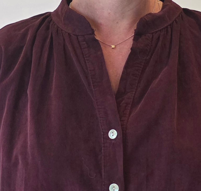 Cooper blouse velour bordeaux