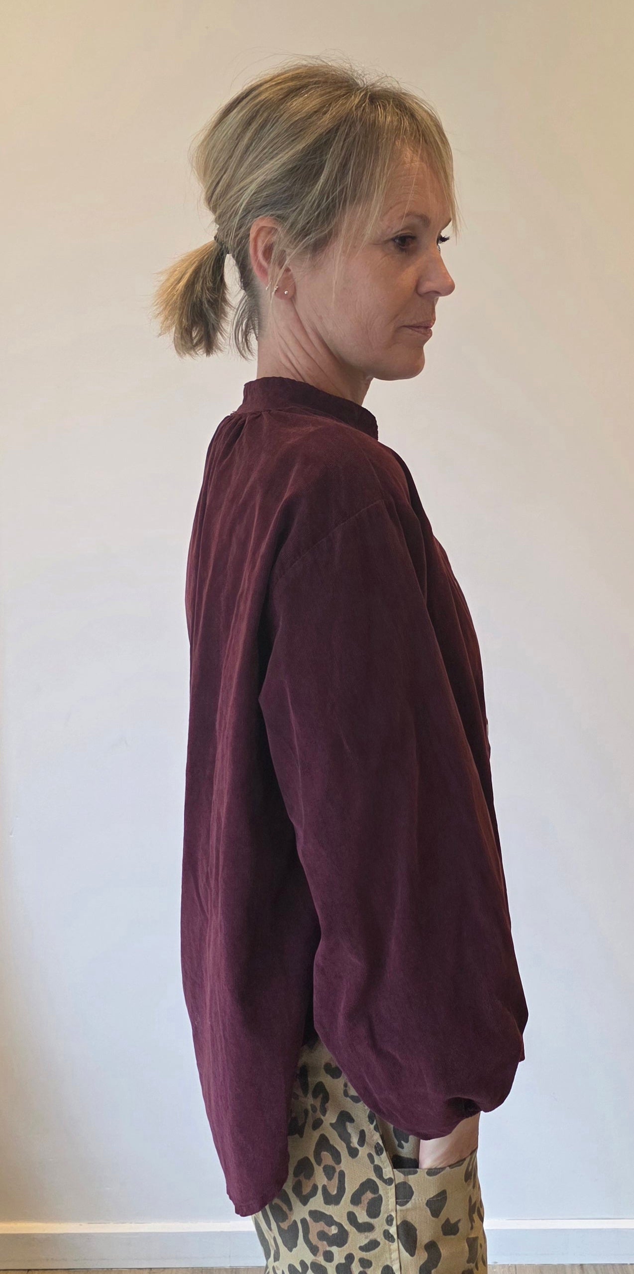 Cooper blouse velour bordeaux