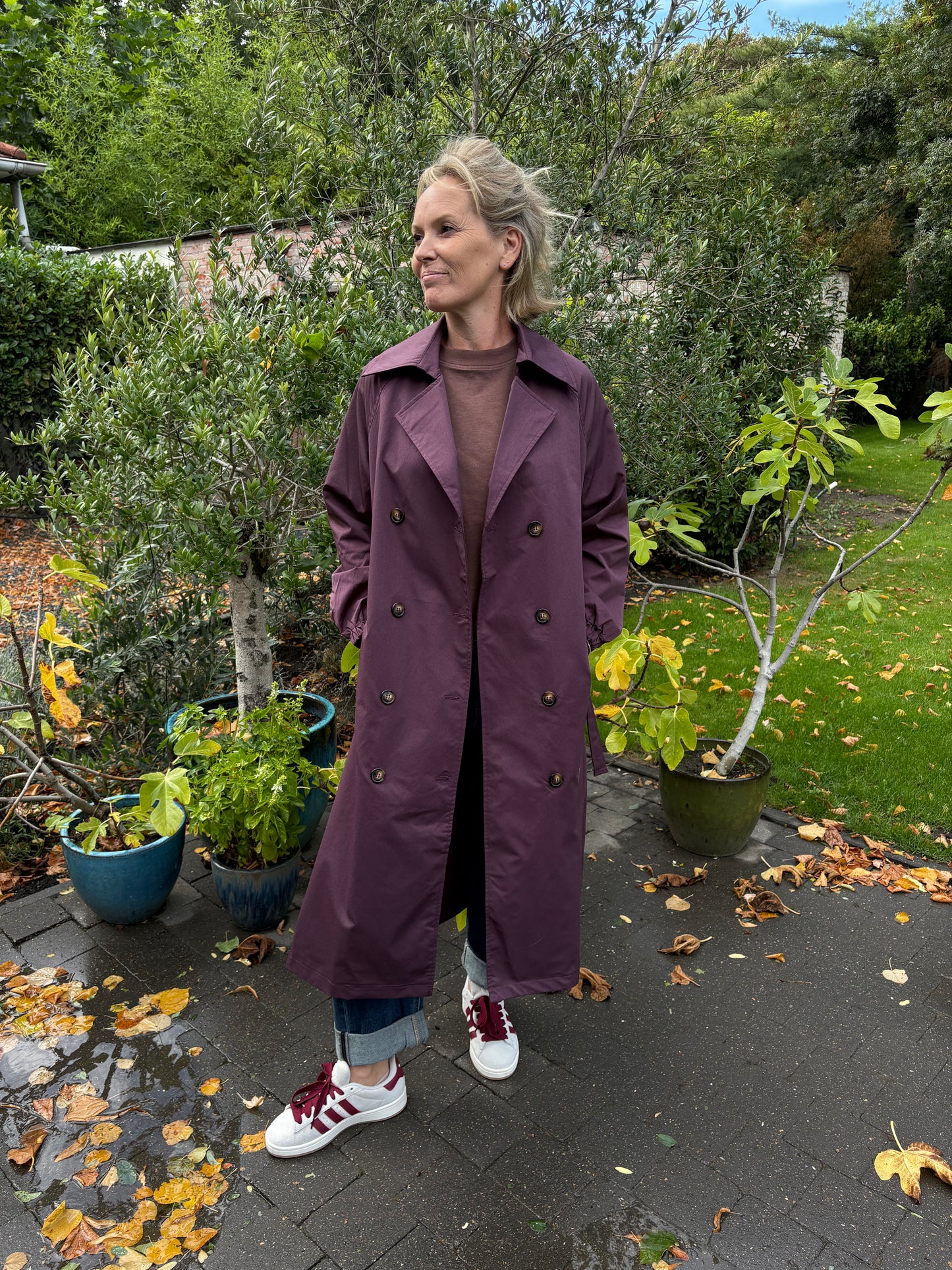 Amalfi trench burgundy