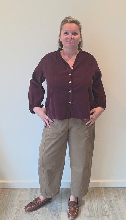 Cooper blouse velour bordeaux