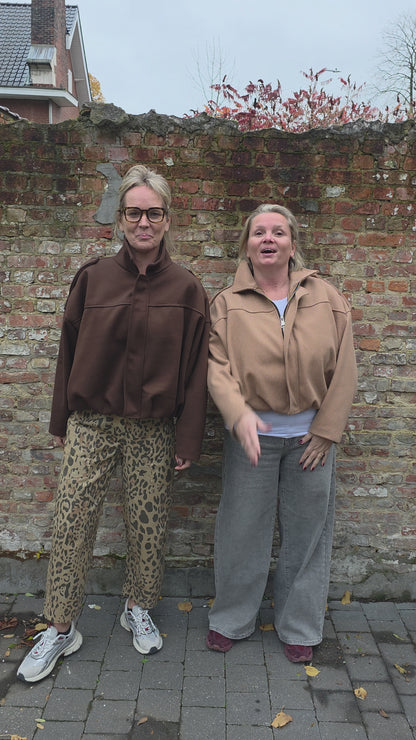 Cleo bomber jack oversized camel