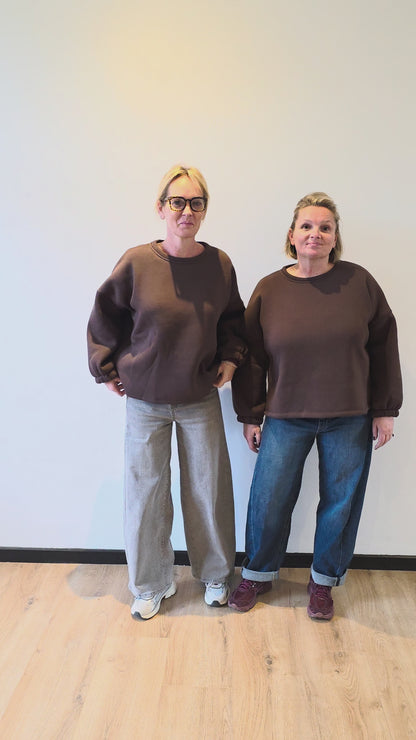 Copine sweater oversized chocolate