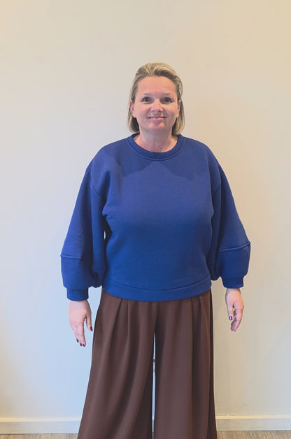 Dori sweater balloon sleeve royal blue