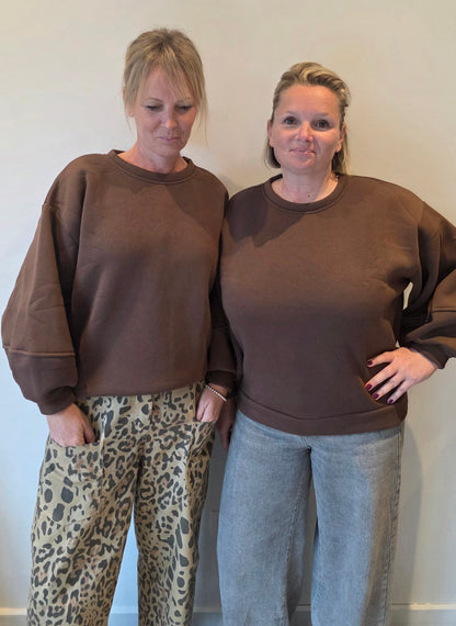 Dori sweater balloon sleeve chocolate