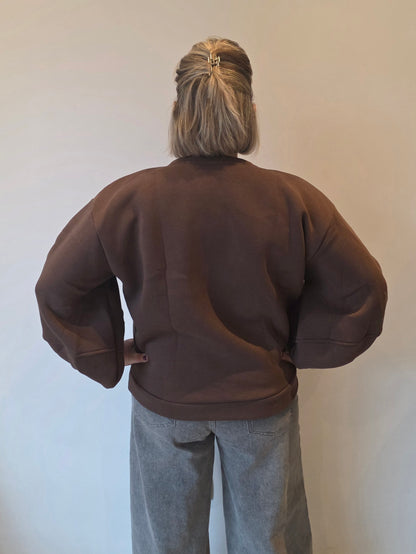Dori sweater balloon sleeve chocolate