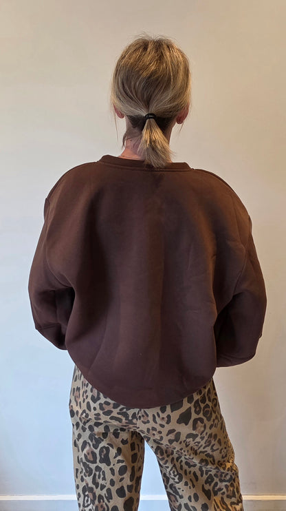 Dori sweater balloon sleeve chocolate