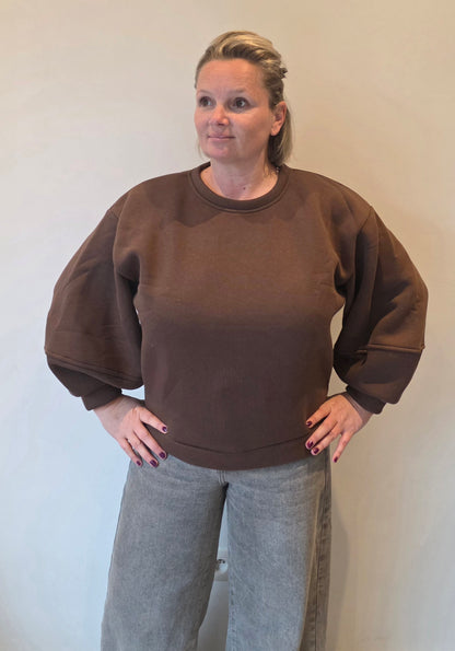 Dori sweater balloon sleeve chocolate